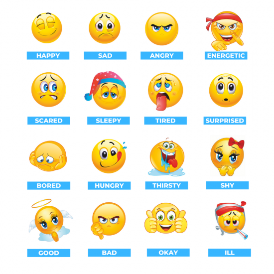 Feelings Emoji Seti (Mıknatıslı, Keçe Ders Materyali)